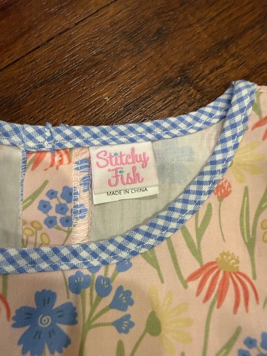 Stitchy Fish Girls Floral Blue Ruffle Matching Set - Picture 4 of 10